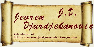 Jevrem Đurđekanović vizit kartica